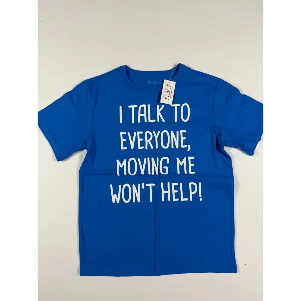 NEW The Children’s Place Graphic T-Shirt “I Talk to Everyone” Size 7-8 medium